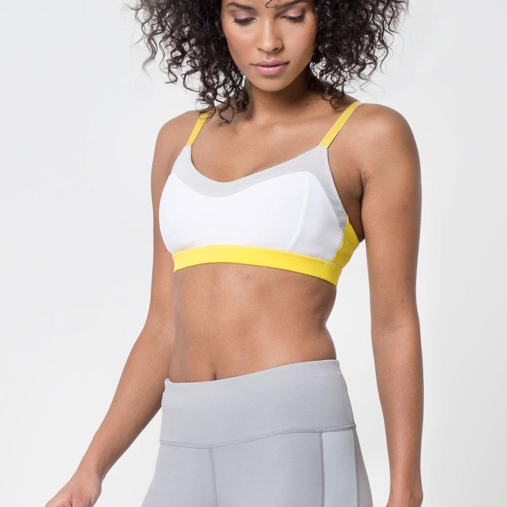 Fiesta Tri Color Light Support Sports Bra - White